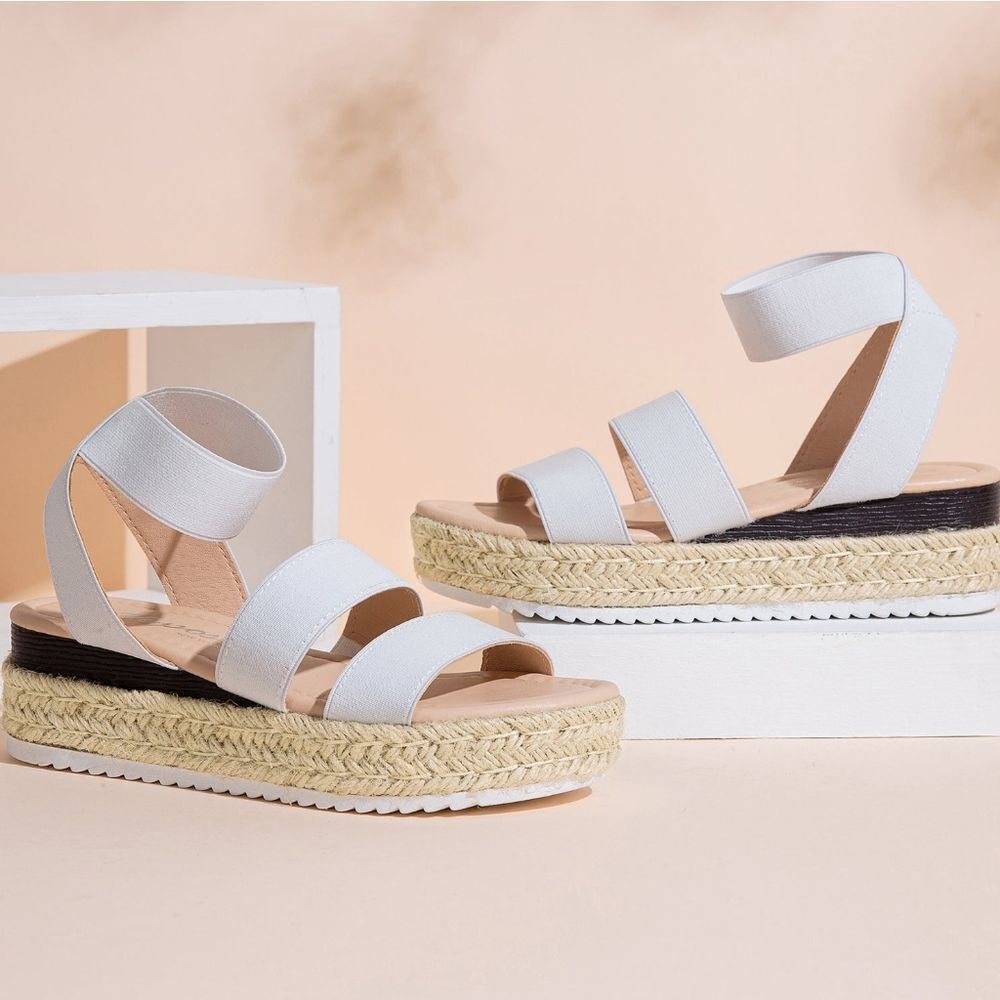 (S-4212) Vepose Women's 876 Double Elastic Strap Cute Sandal Sz 10